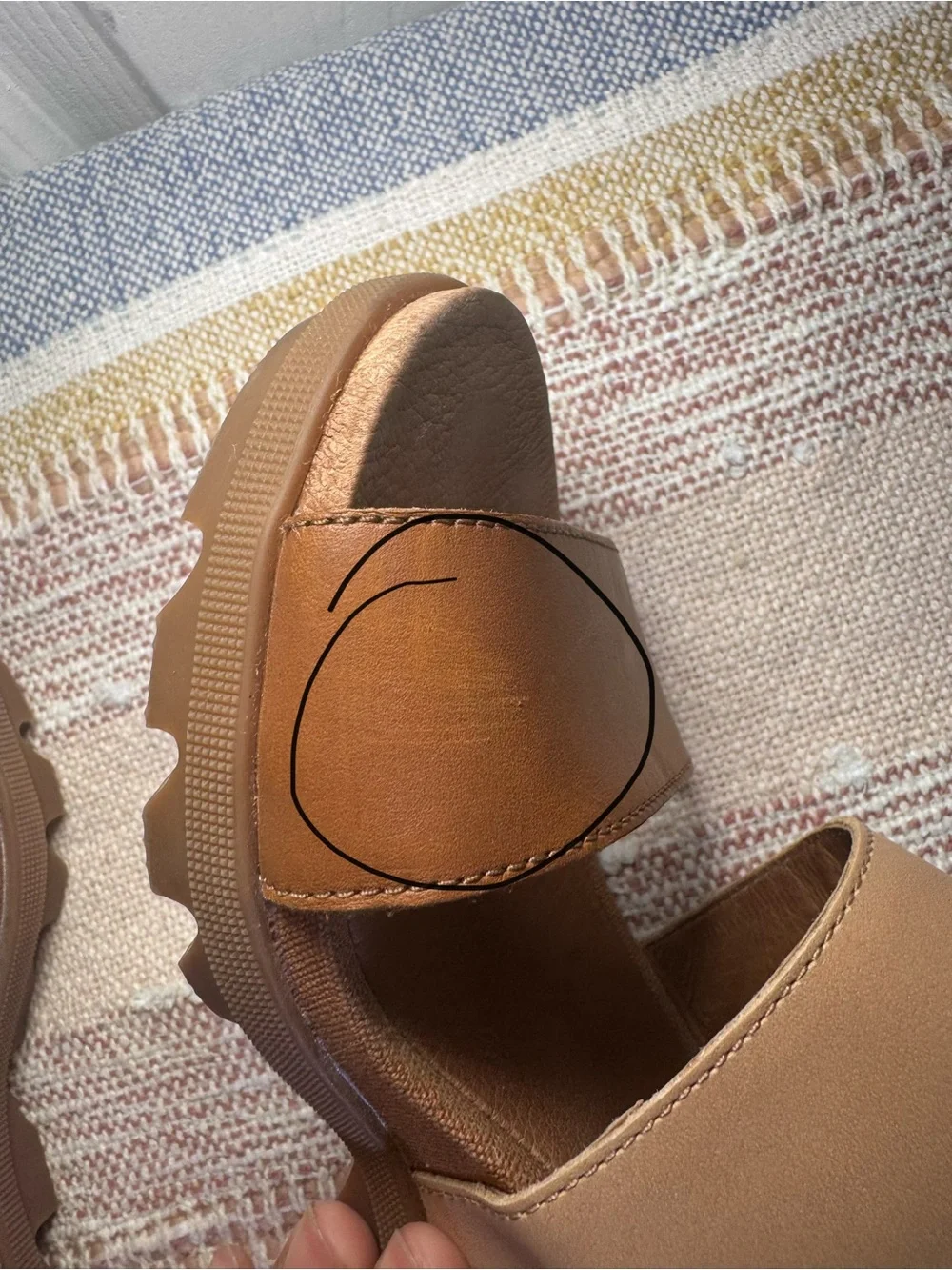 Sorel Women's Brown and Beige Slingback Wedge Sandals